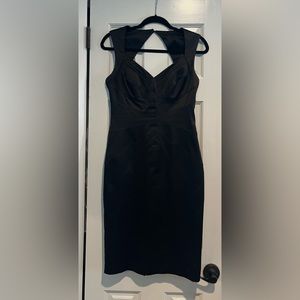 Super flattering black midi dress